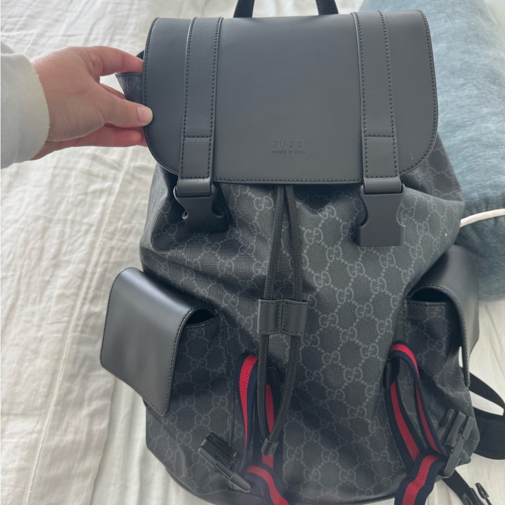 GUCCI men’s back pack. Model GG black backpack. - Picture 8 of 10